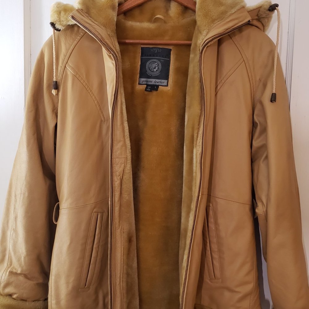 [Vintage] Sergio Vadducci Womens Coat - Genuine Leather (Size L)